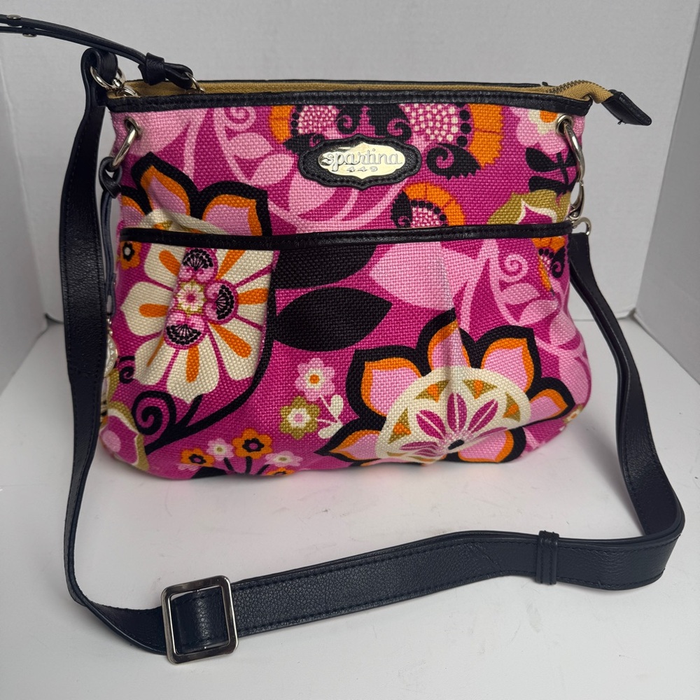 Spartina 449 Handbag Purse pleated Floral Hipster - Picture 16 of 16